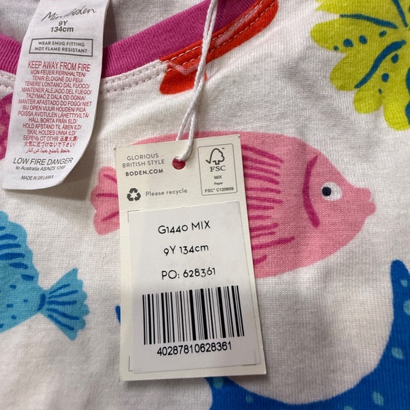 Mini Boden Girls Under the Sea Shortie Pajama set, NWT, Size 9Y, Two Piece - Picture 10 of 14